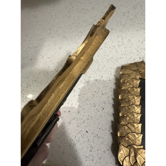 Celia Landman Gold Metal Leaf Photo Frames 5x7 4x6 Pair Thick Glass Quality Vtg - Picture 6 of 16